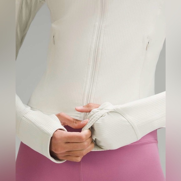 Lululemon Ribbed Nulu Define Cropped Bone Jacket Size 12 NWT - Picture 6 of 14